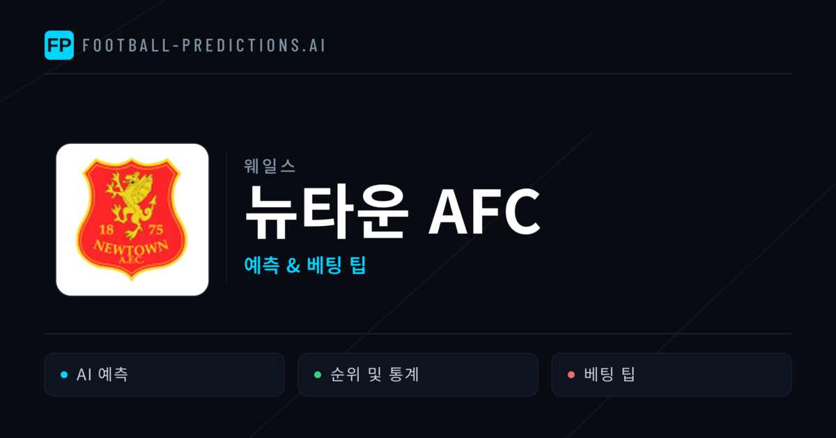 뉴타운 AFC 축구 예측 & 통계