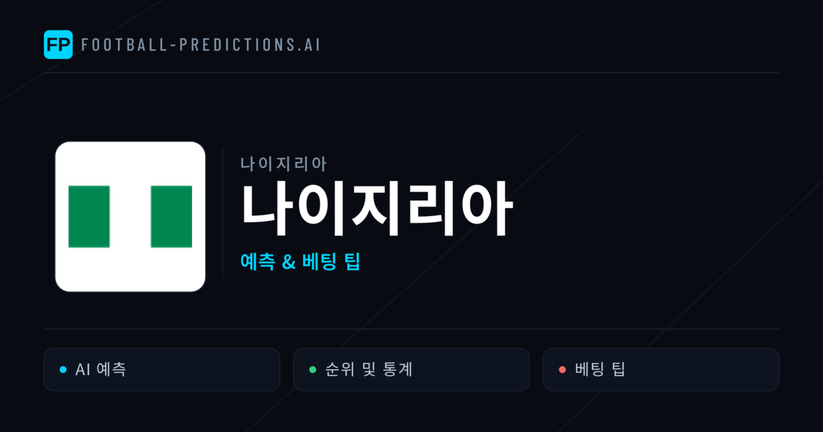 나이지리아 축구 예측 & 통계