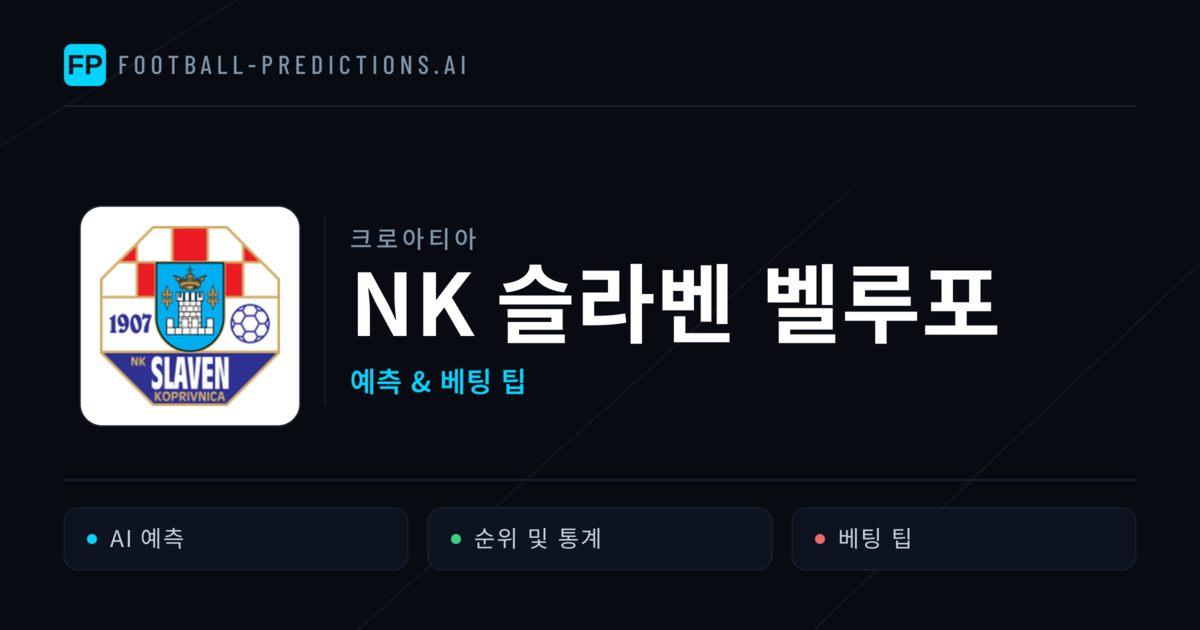 NK 슬라벤 벨루포 축구 예측 & 통계