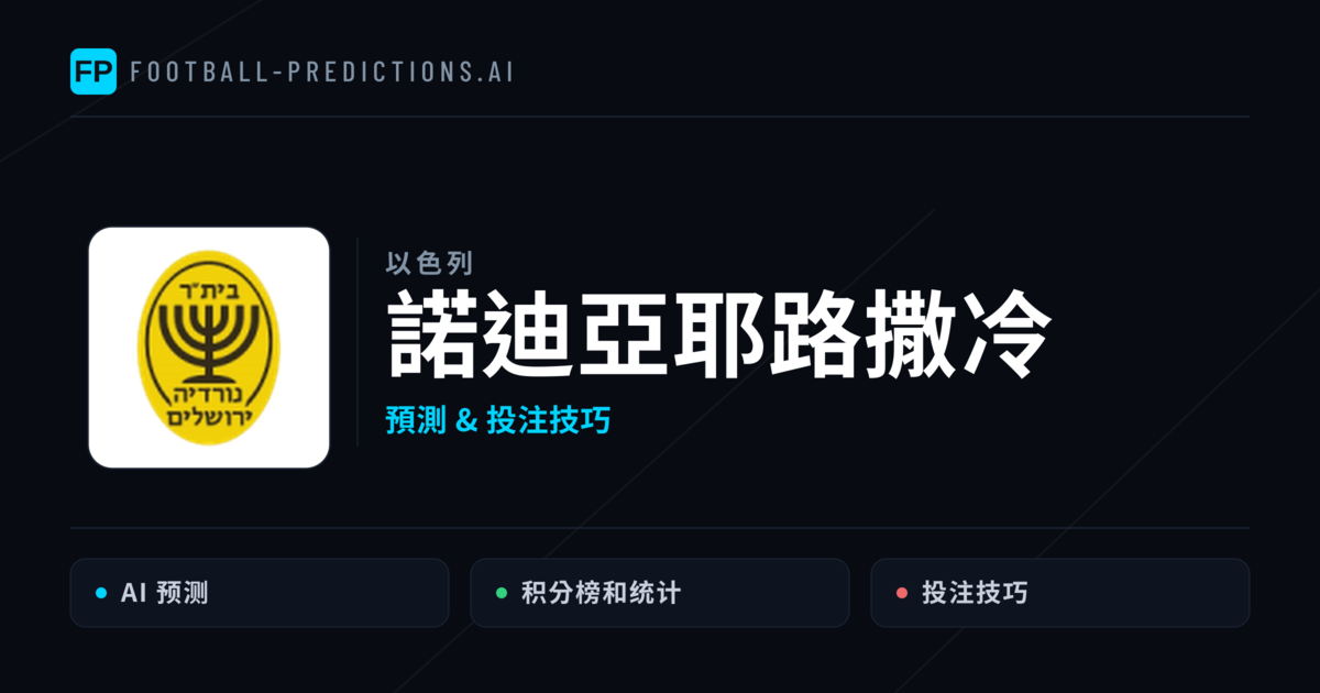 諾迪亞耶路撒冷 運彩分析｜足球預測與數據