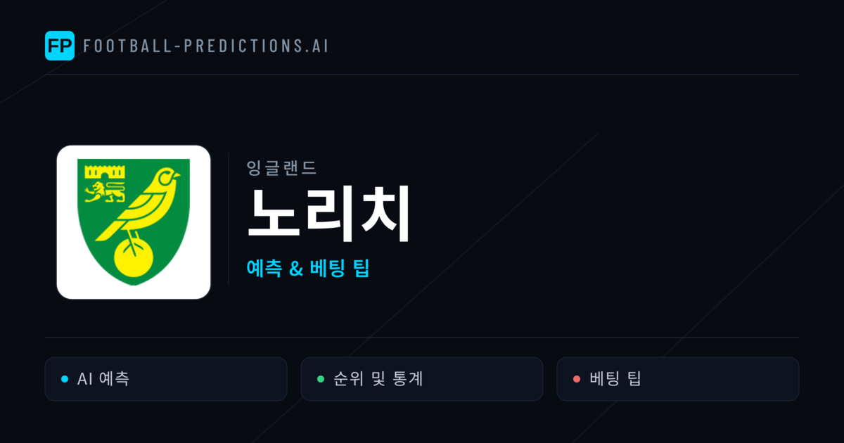 노리치 축구 예측 & 통계