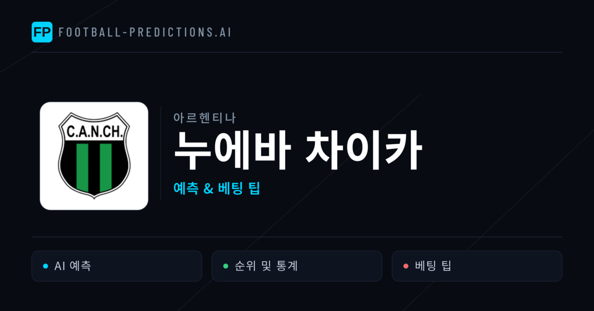 누에바 차이카 축구 예측 & 통계