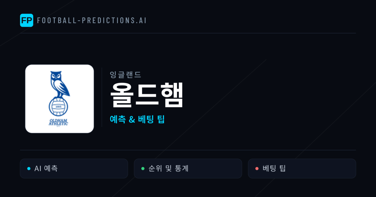 올드햄 축구 예측 & 통계