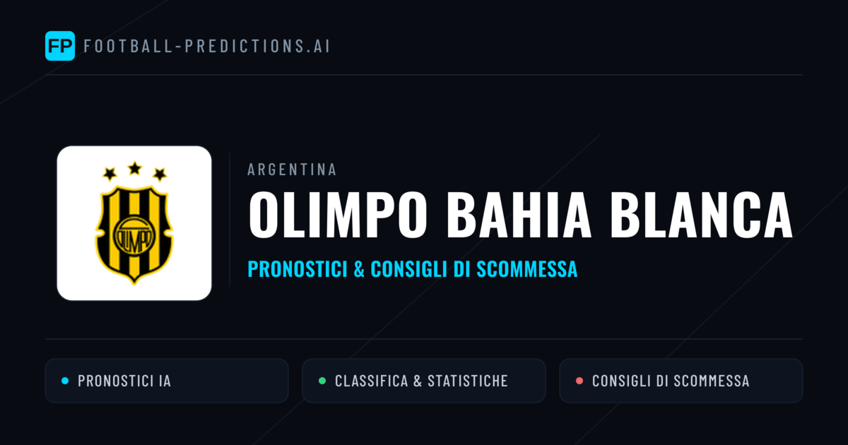 Pronostici e Statistiche Olimpo Bahia Blanca