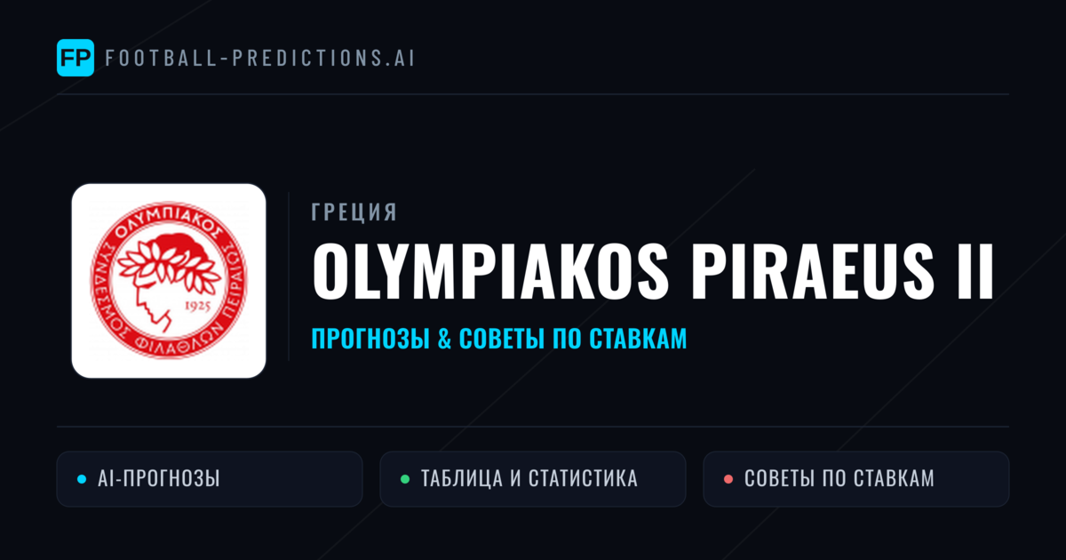 Olympiakos Piraeus II прогнозы и статистика