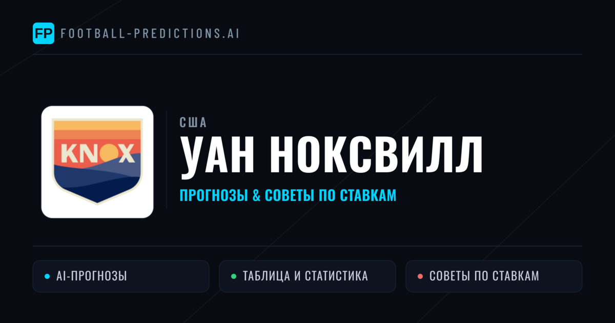 Уан Ноксвилл прогнозы и статистика