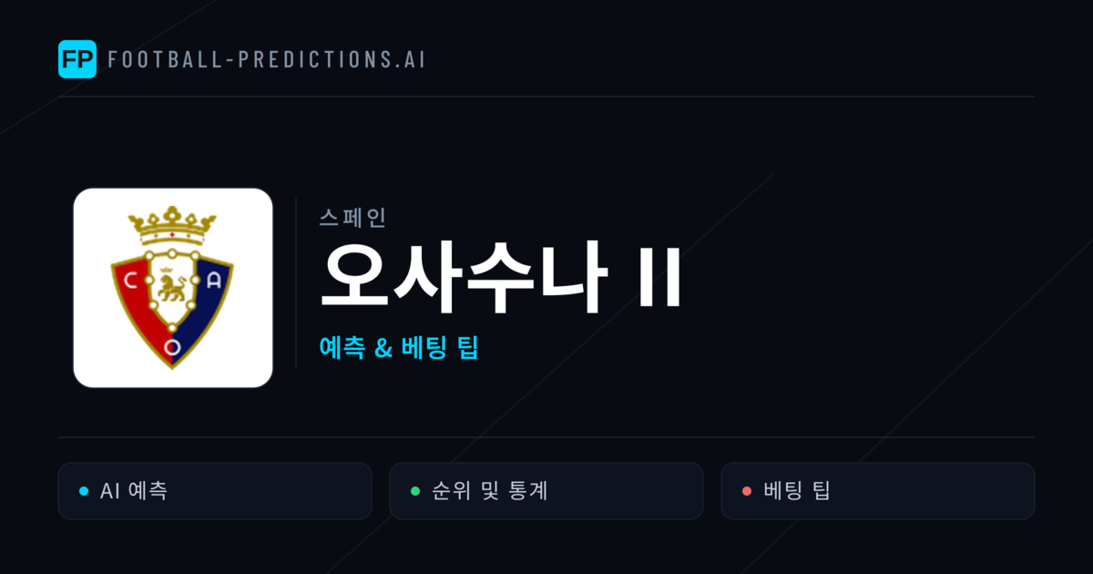 오사수나 II 축구 예측 & 통계