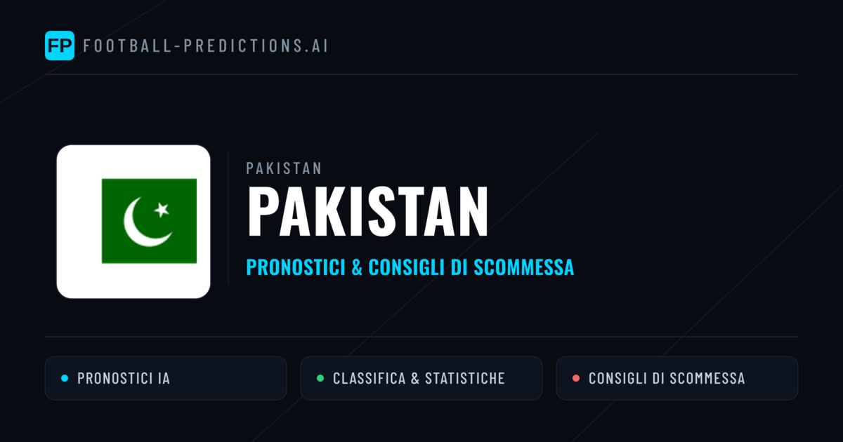 Pronostici e Statistiche Pakistan