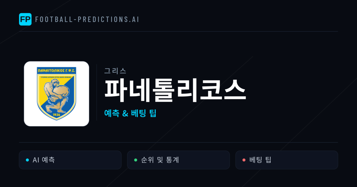 파네톨리코스 축구 예측 & 통계