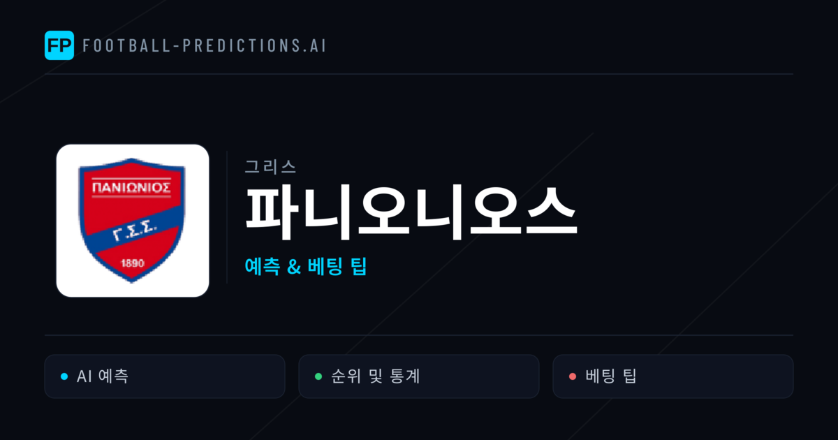파니오니오스 축구 예측 & 통계
