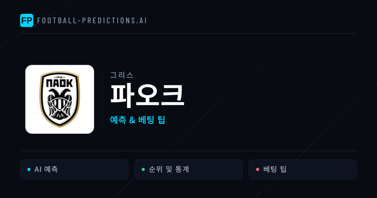 파오크 축구 예측 & 통계
