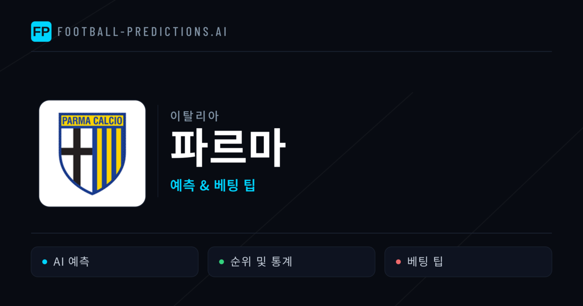 파르마 축구 예측 & 통계