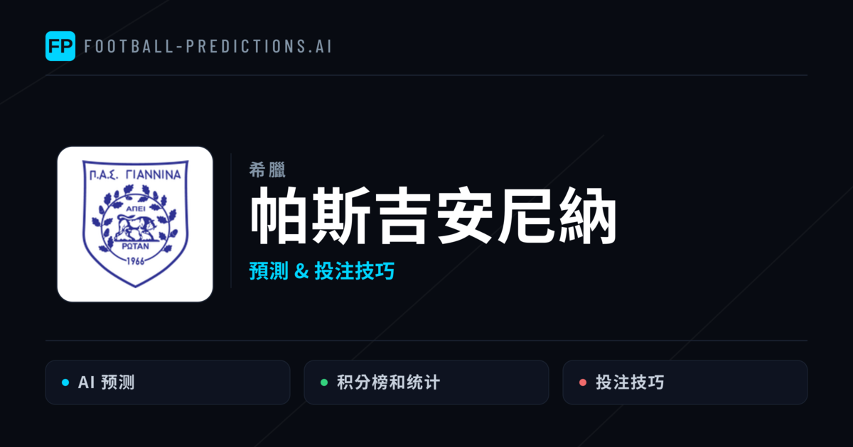 帕斯吉安尼納 運彩分析|足球預測與數據