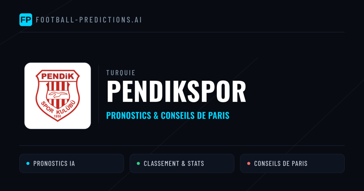 Pendikspor Pronostics & Statistiques