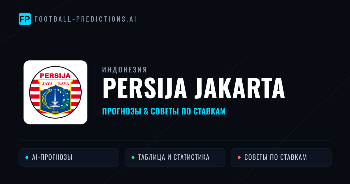 Persija Jakarta прогнозы и статистика