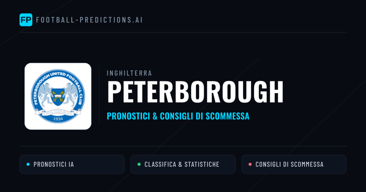 Pronostici e Statistiche Peterborough