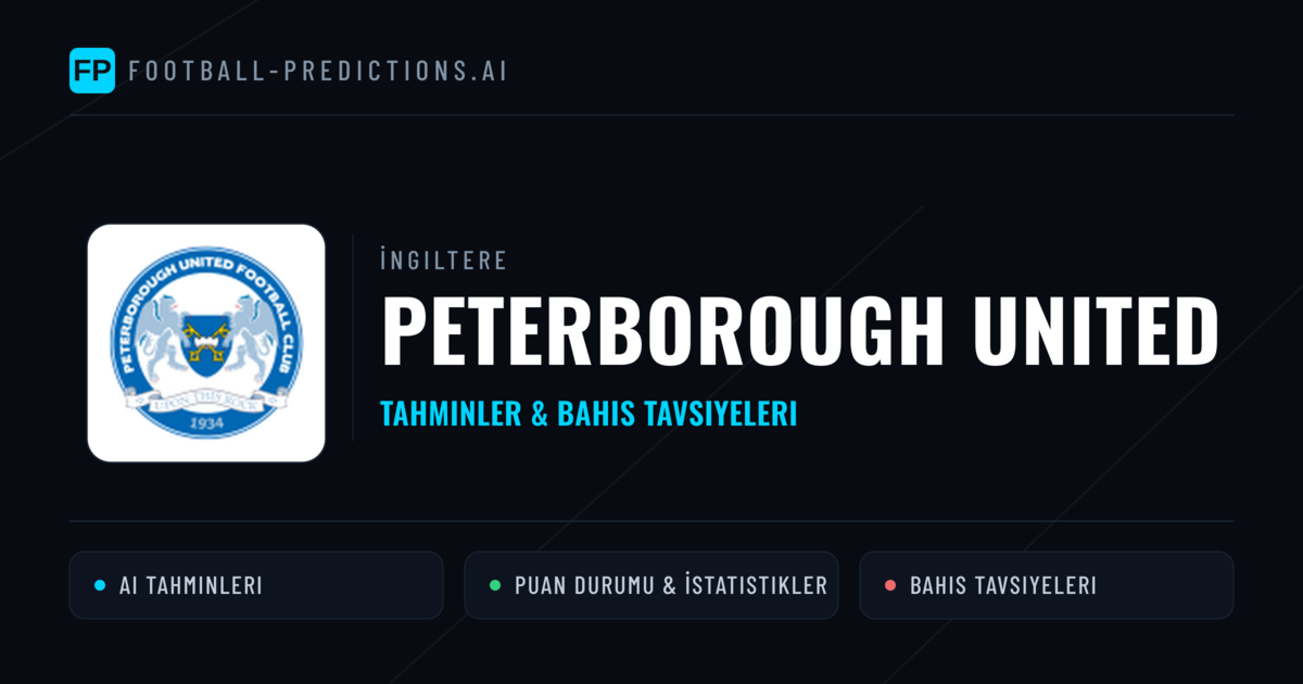 Peterborough United Tahminleri & İstatistikler
