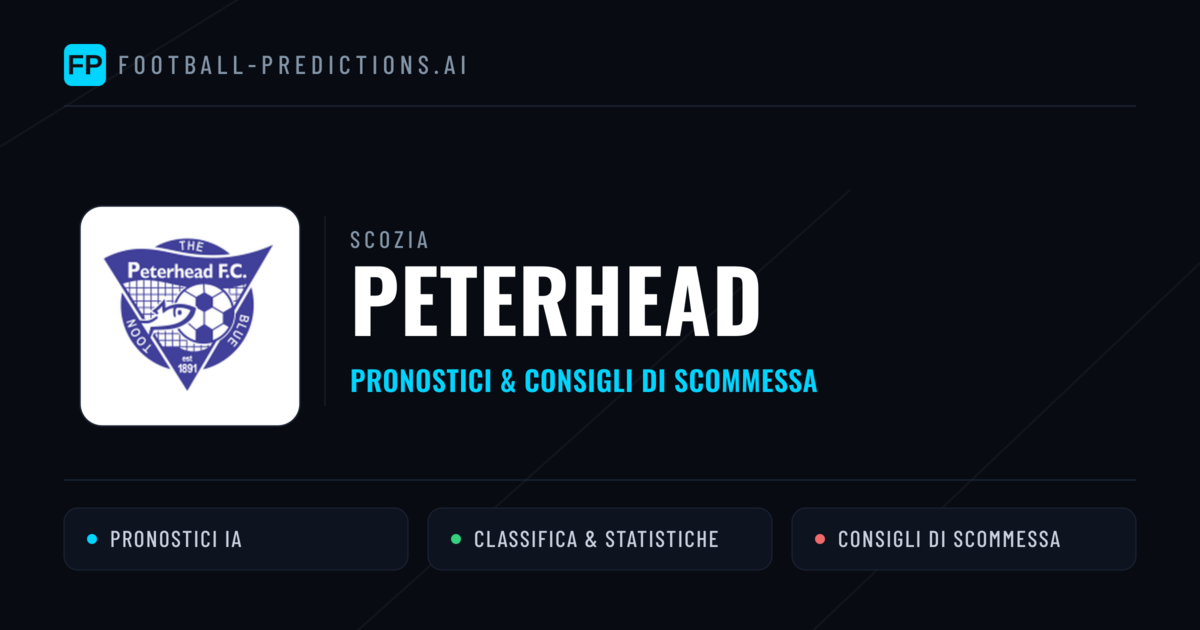 Pronostici e Statistiche Peterhead