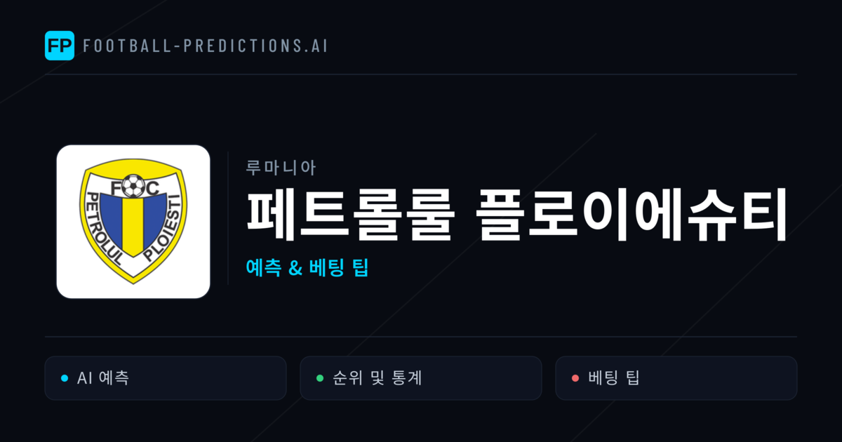 페트롤룰 플로이에슈티 축구 예측 & 통계