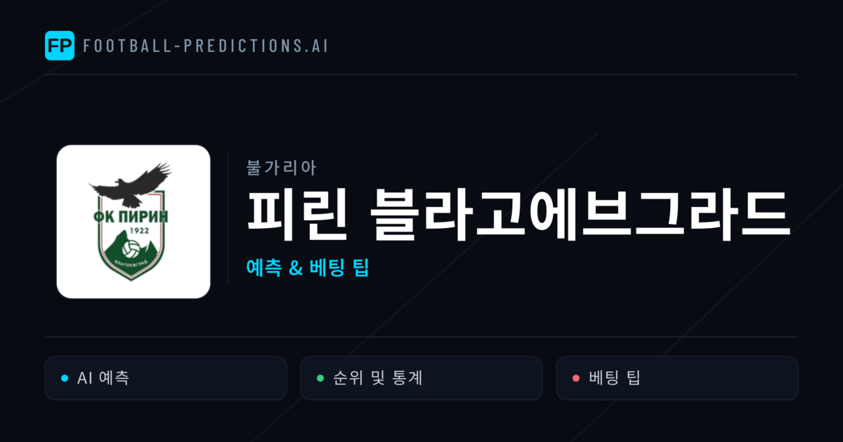 피린 블라고에브그라드 축구 예측 & 통계