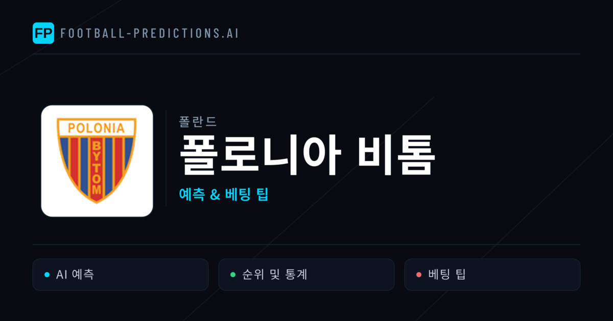 폴로니아 비톰 축구 예측 & 통계