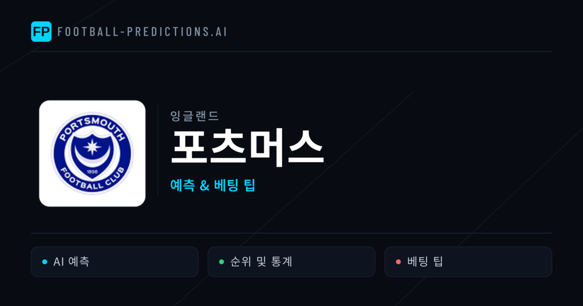포츠머스 축구 예측 & 통계