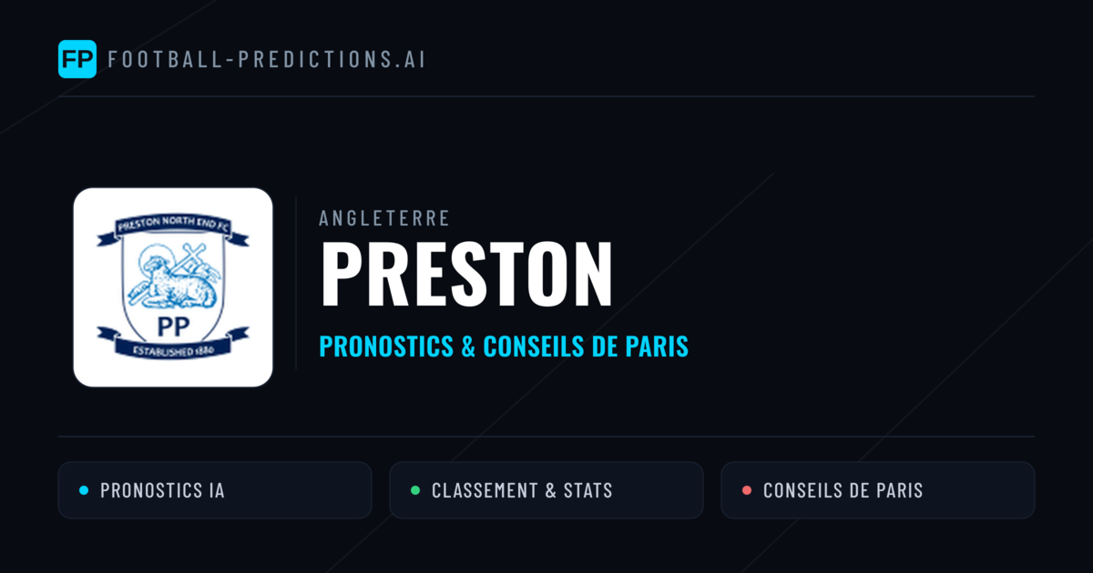 Preston Pronostics & Statistiques