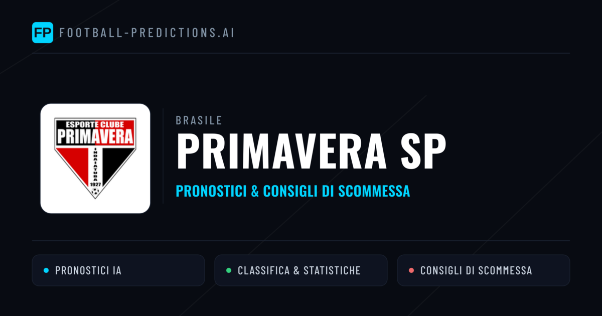Pronostici e Statistiche Primavera SP