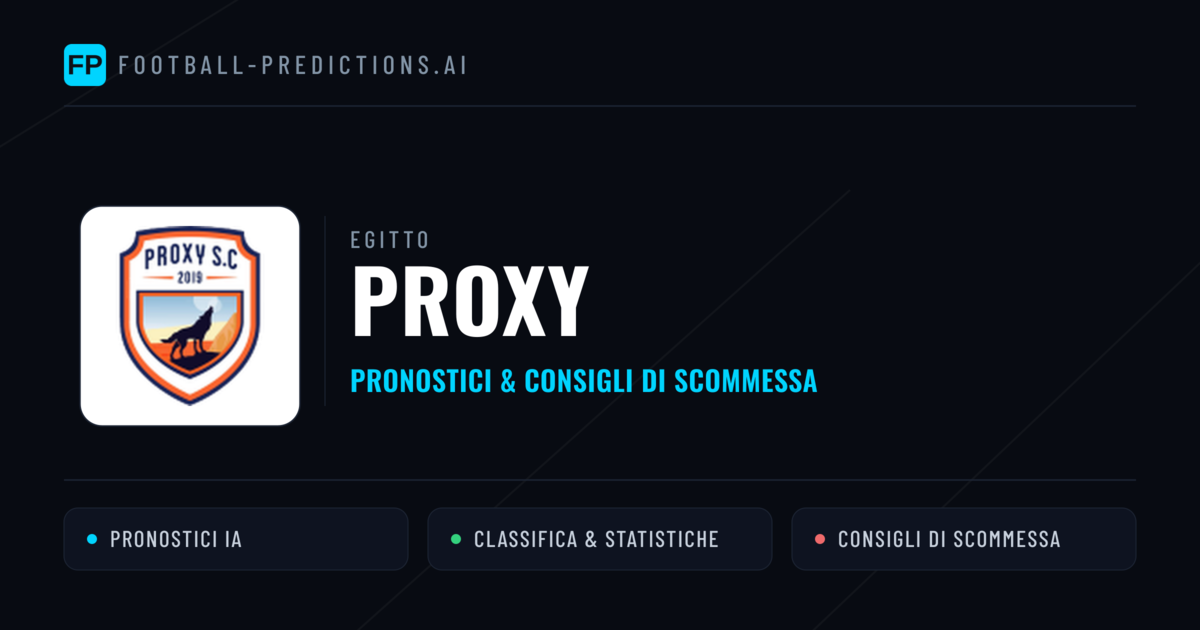 Pronostici e Statistiche Proxy