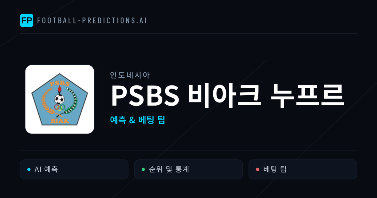 PSBS 비아크 누프르 축구 예측 & 통계