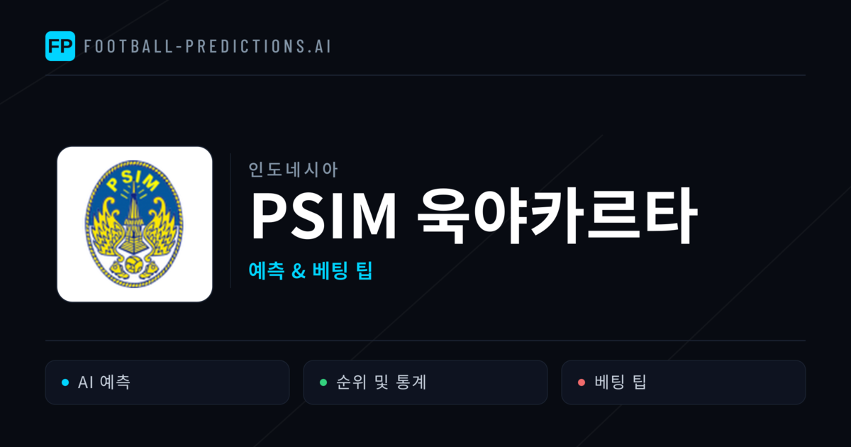 PSIM 욱야카르타 축구 예측 & 통계