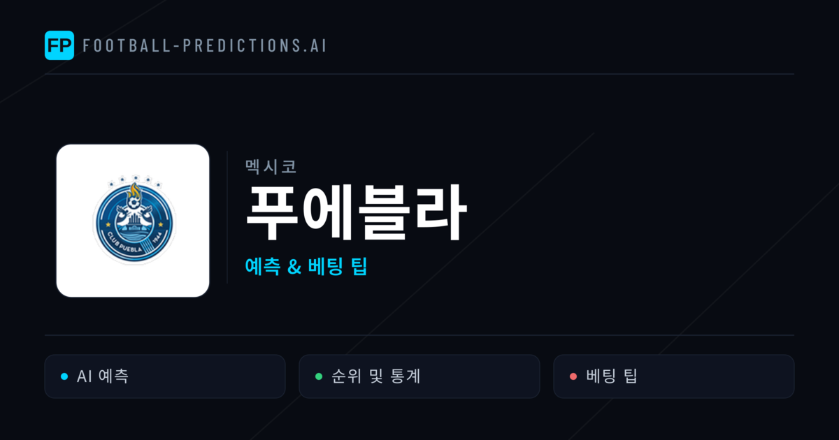 푸에블라 축구 예측 & 통계