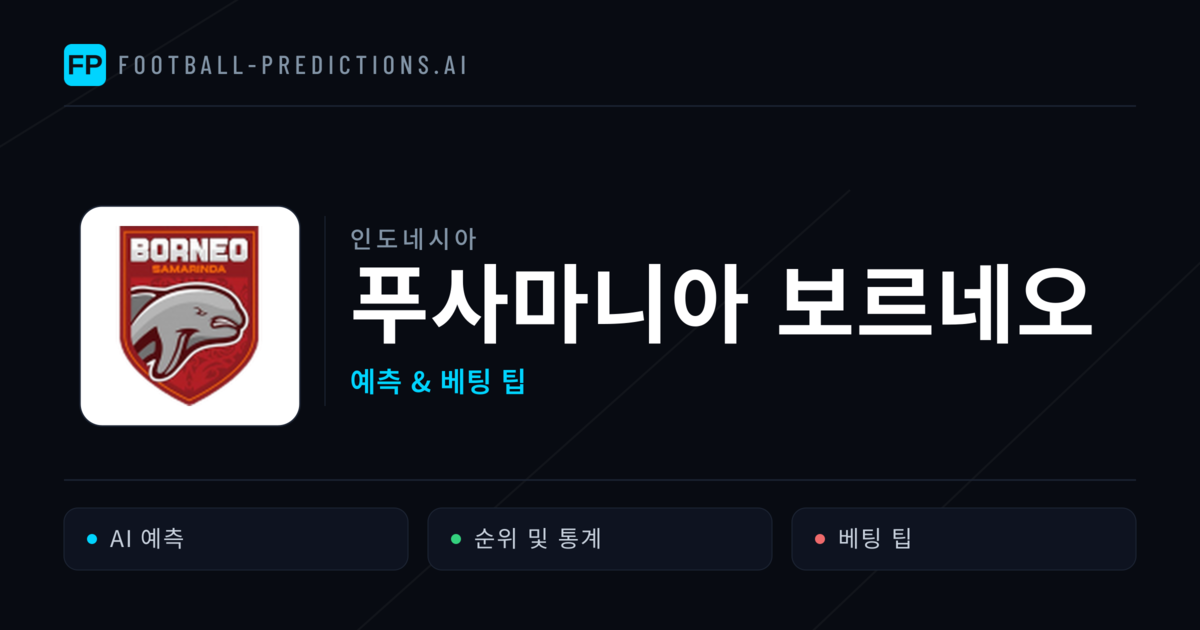 푸사마니아 보르네오 축구 예측 & 통계