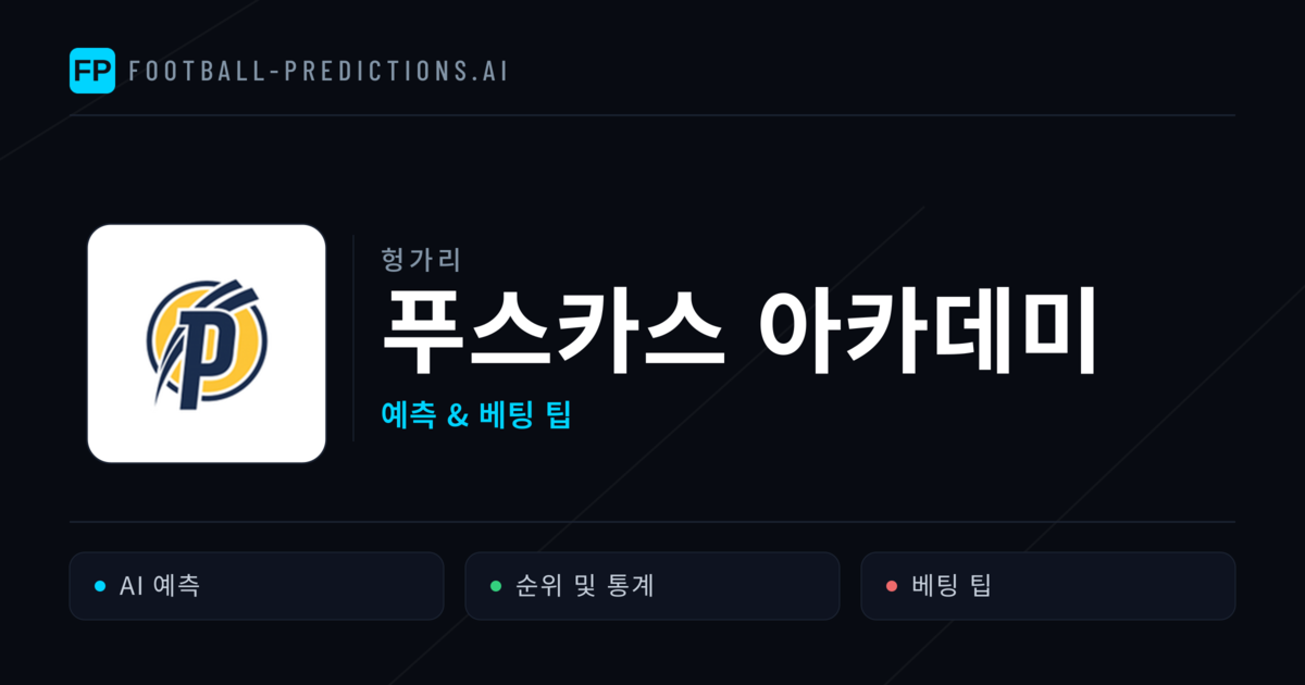 푸스카스 아카데미 축구 예측 & 통계