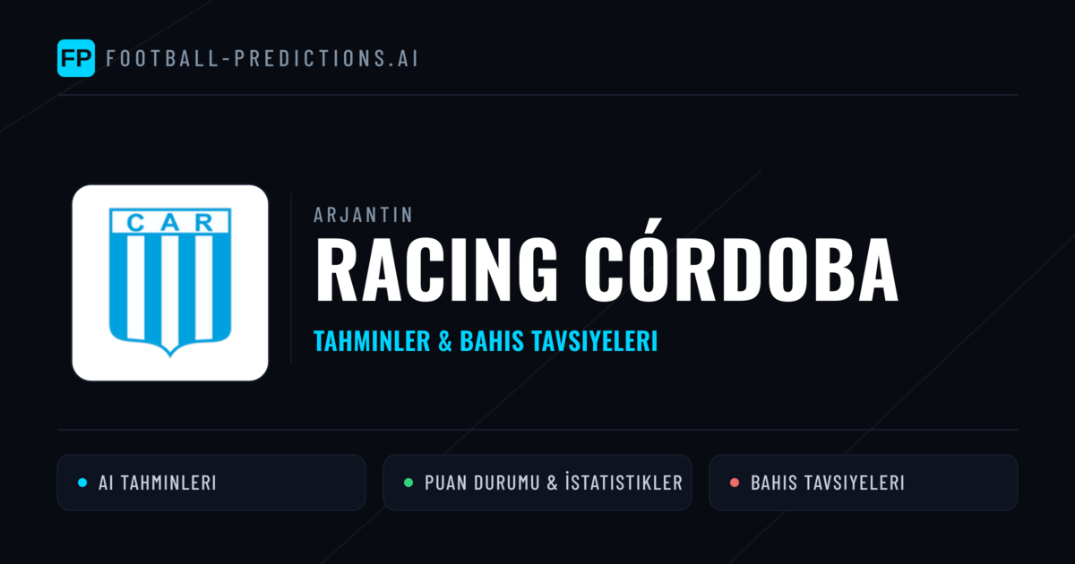 Racing Córdoba Tahminleri & İstatistikler