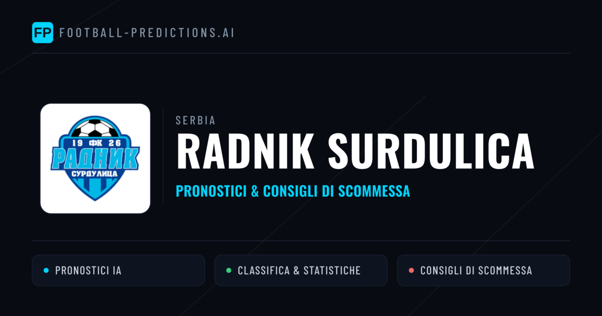Pronostici e Statistiche Radnik Surdulica