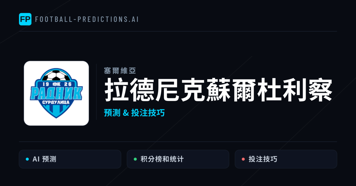拉德尼克蘇爾杜利察 運彩分析|足球預測與數據