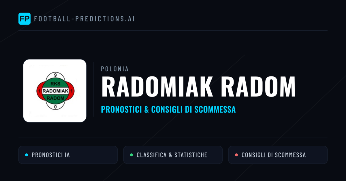 Pronostici e Statistiche Radomiak Radom