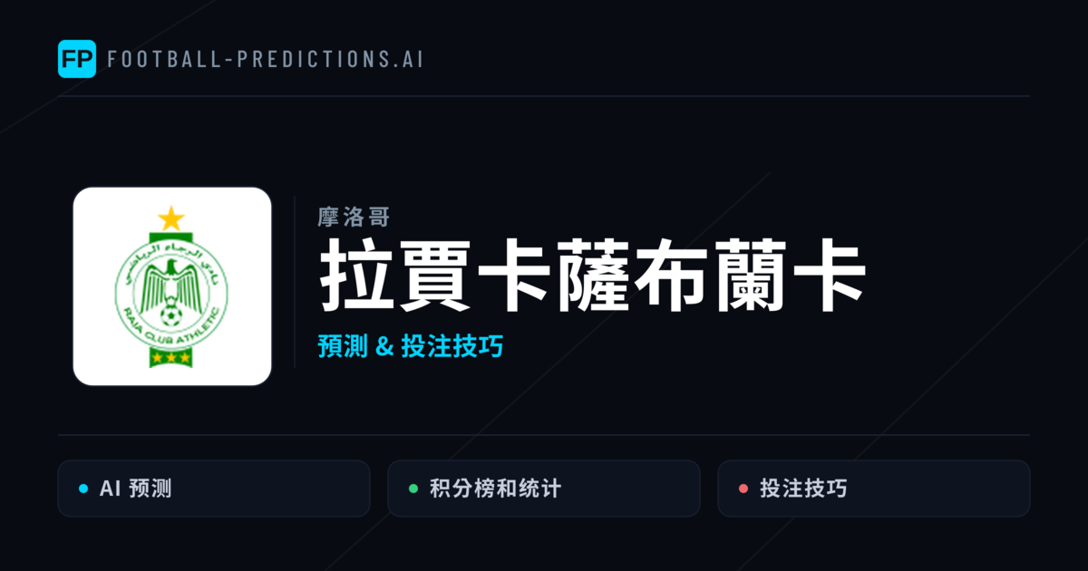 拉賈卡薩布蘭卡 運彩分析|足球預測與數據