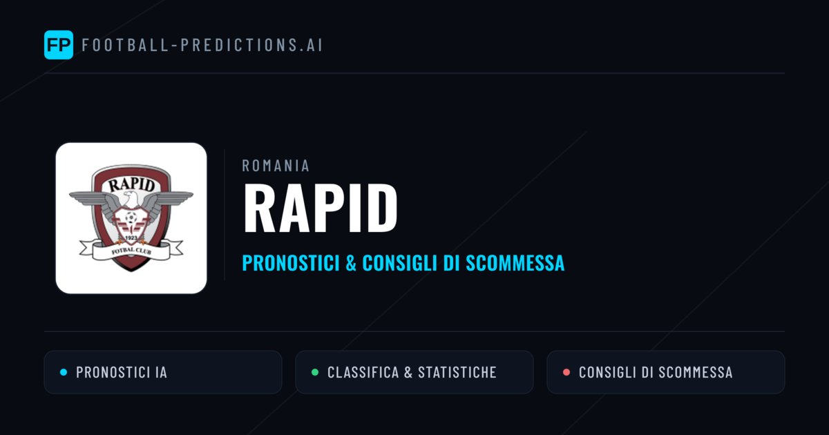 Pronostici e Statistiche Rapid