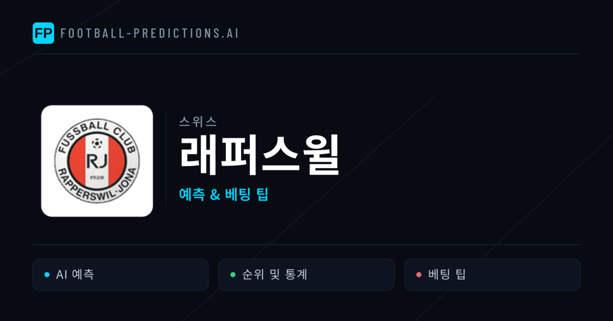 래퍼스윌 축구 예측 & 통계