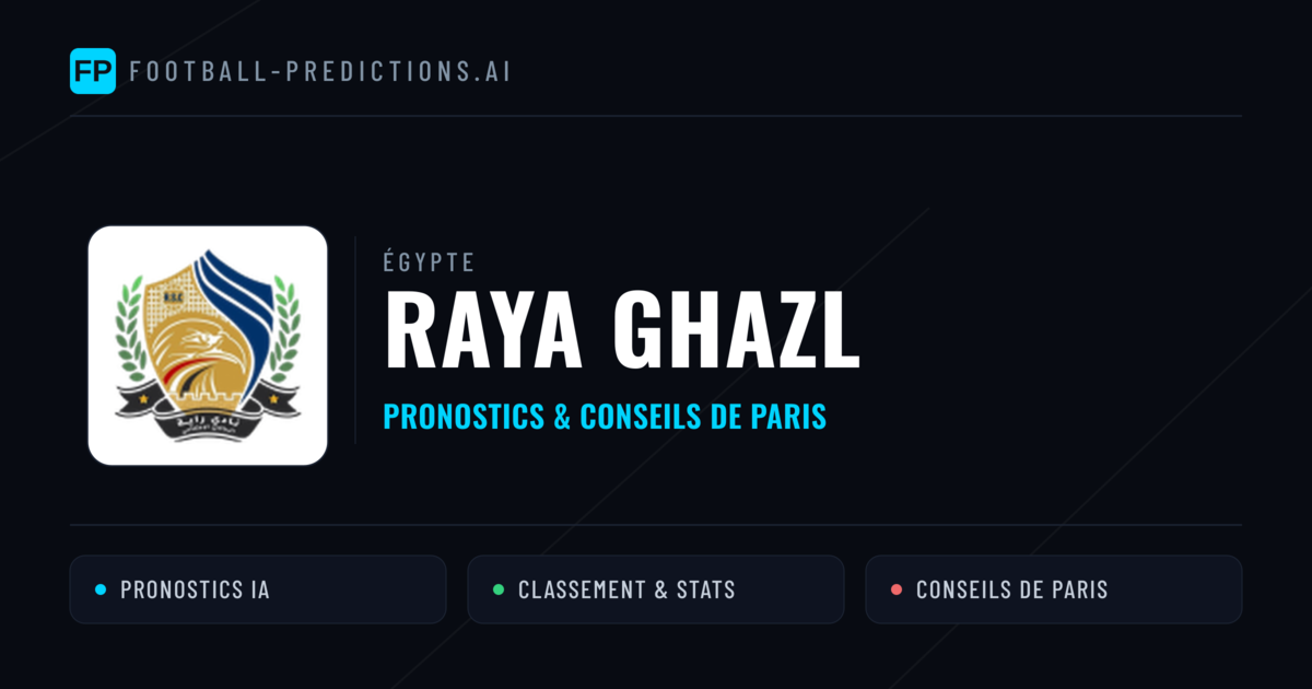 Raya Ghazl Pronostics & Statistiques