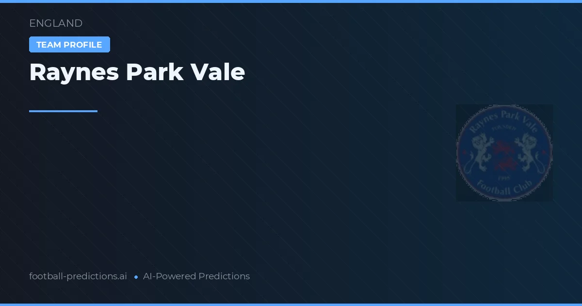 Raynes Park Vale Pronostics & Statistiques