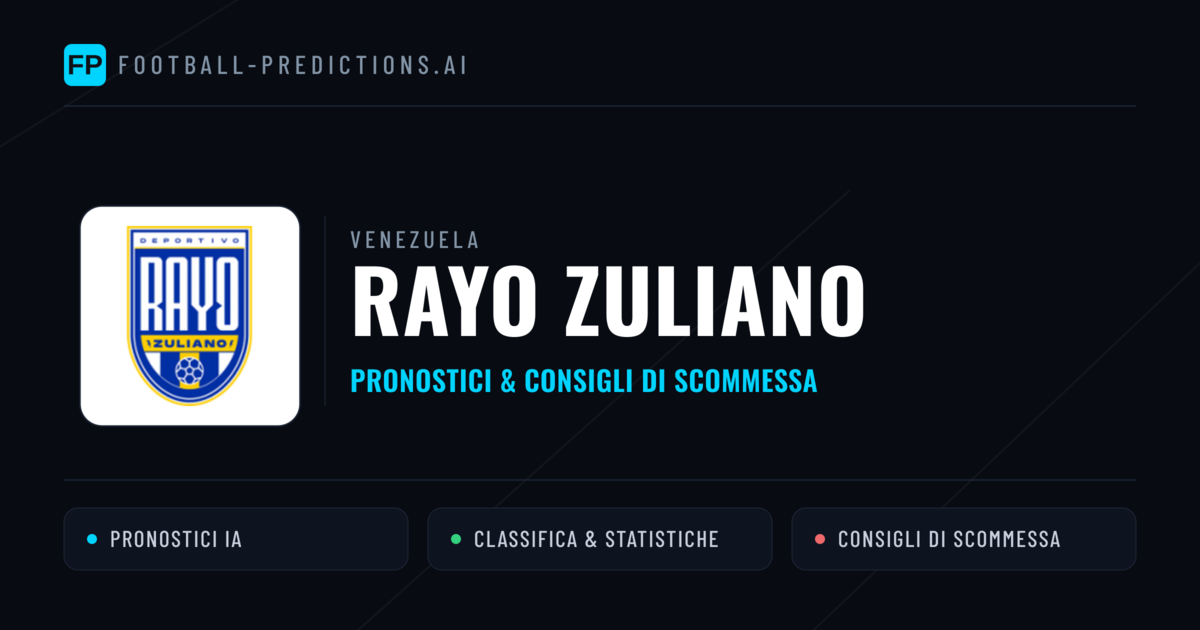 Pronostici e Statistiche Rayo Zuliano