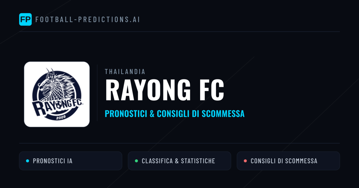 Pronostici e Statistiche Rayong FC