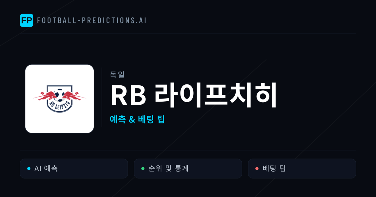 RB 라이프치히 축구 예측 & 통계