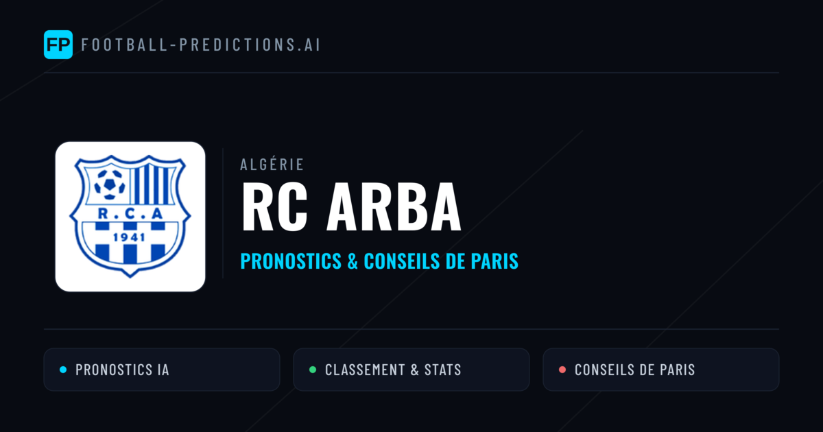 RC Arba Pronostics & Statistiques