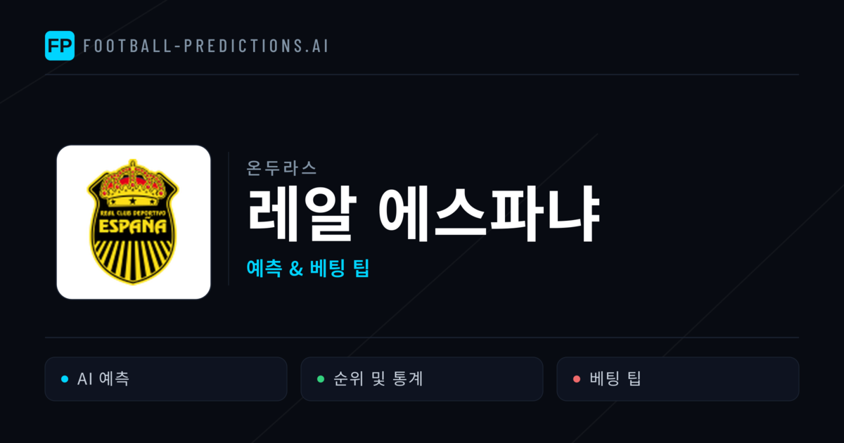 레알 에스파냐 축구 예측 & 통계