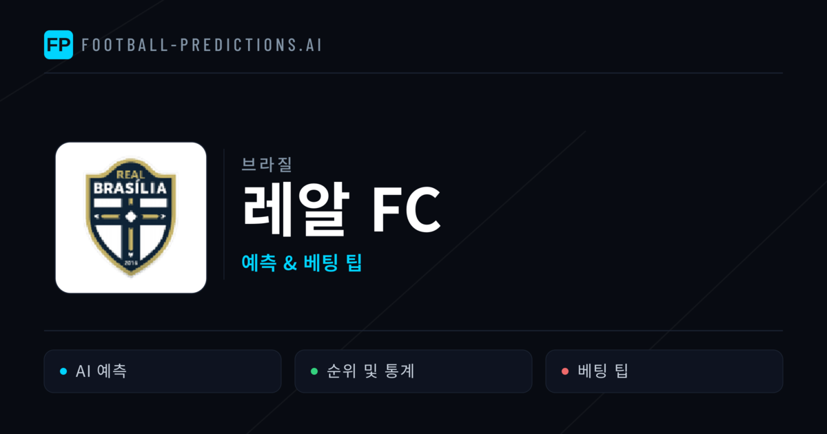 레알 FC 축구 예측 & 통계