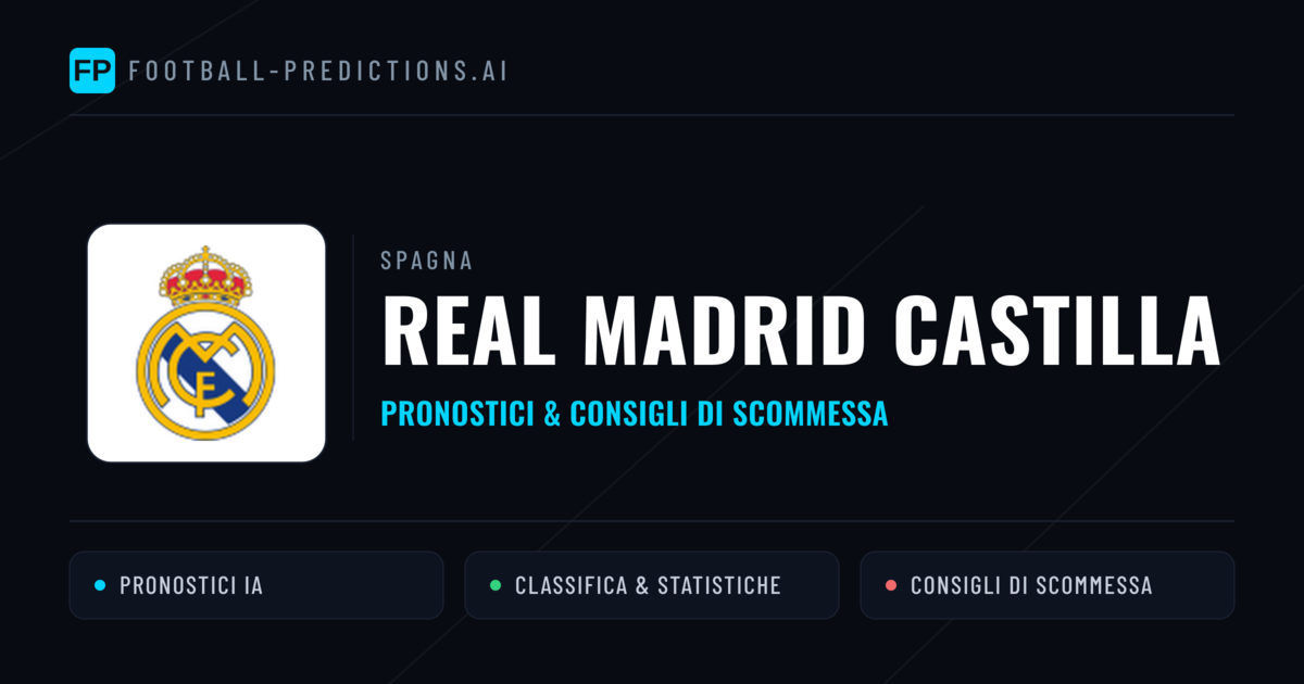 Pronostici e Statistiche Real Madrid Castilla